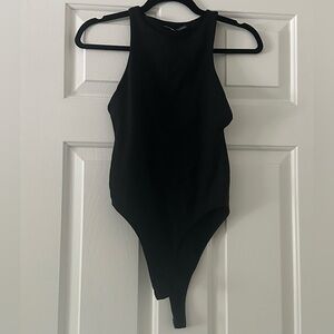 Zara high-neck snap closure black bodysuit - size small